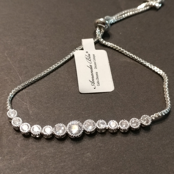Cubic Zirconia Silver Bracelet by Amanda Blu - Picture 4 of 7